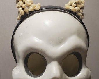 Horns, teeth, teeth headband, teeth horns, 666, horror horns