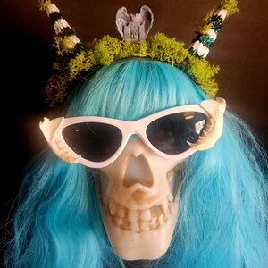 Horns, striped horns, rip, gravestone Horns, halloween, cosplay, oddities