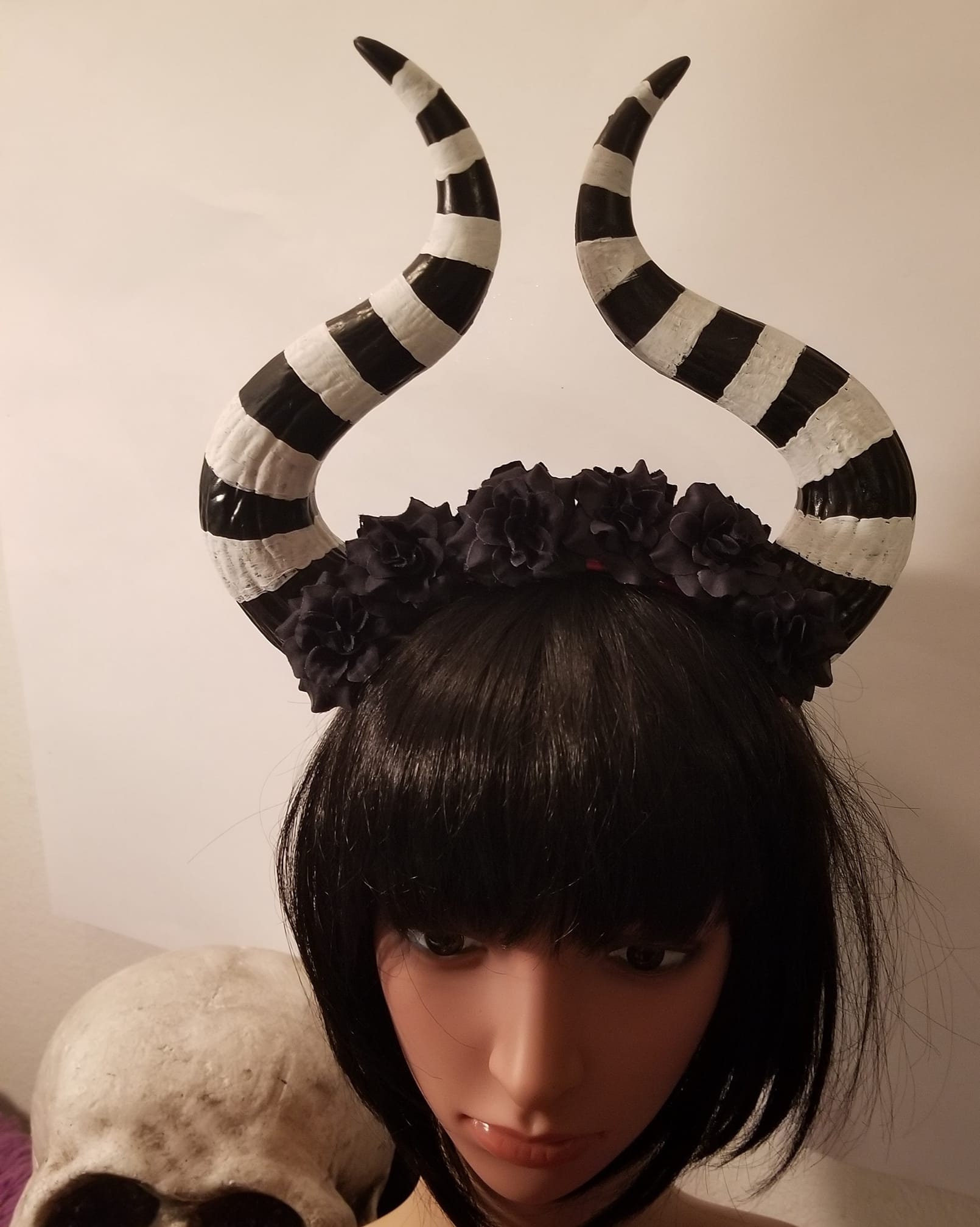 Striped horns Horns Horn headdress Beetlejuice Beetlejuice Etsy