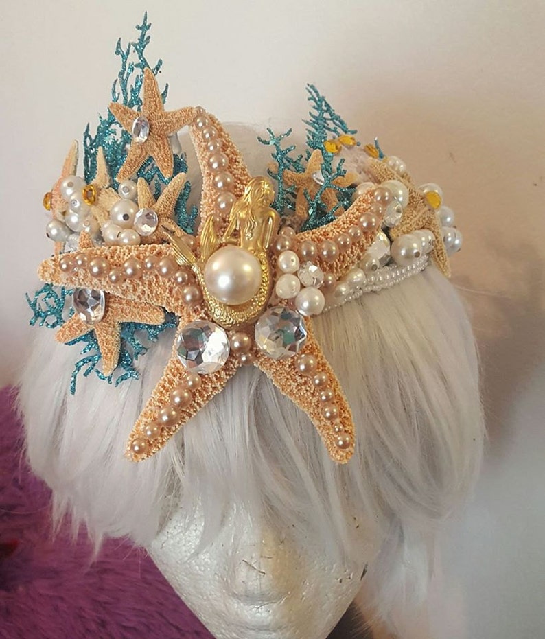 Under the Sea Sea goddess Ariel Mermaid crown Sea Mermaid headband Nautical Ocean Beach mermaid