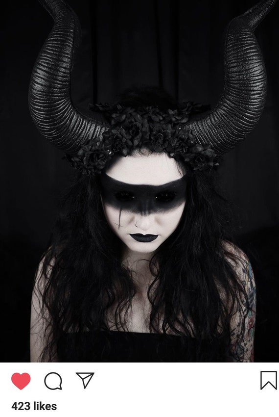 Demon horns, Malificent horns, Glitter horns, Ready to ship, Horror