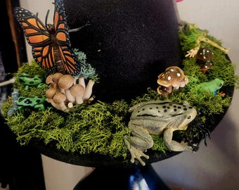 fairy hat, frog, frog hat, ren faire hat, frog hat