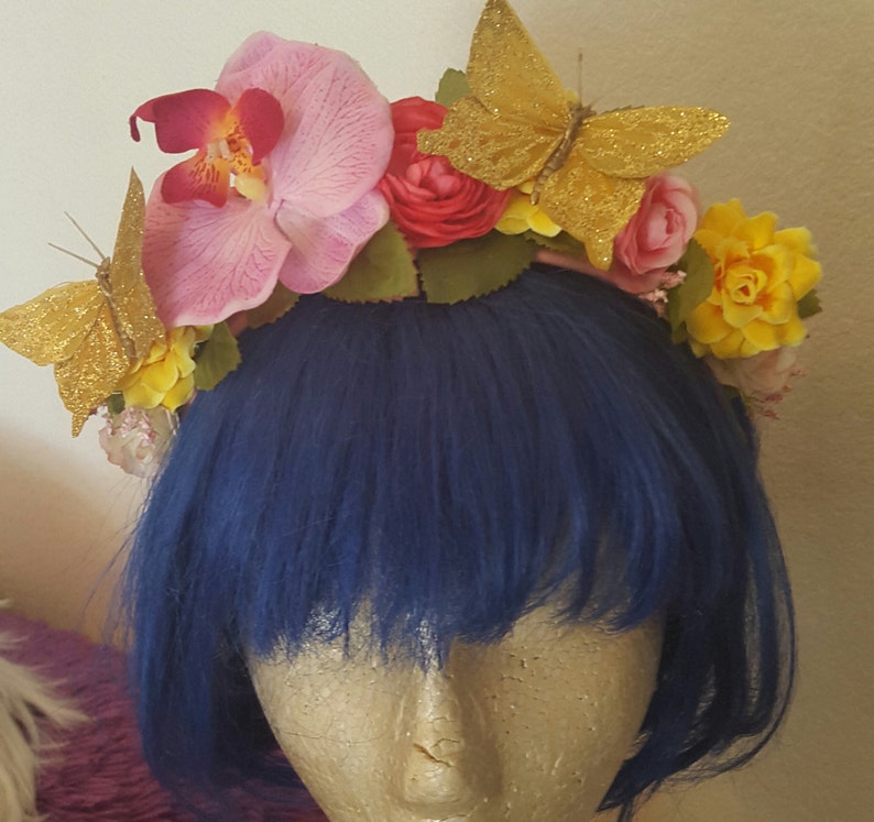 Fairy Nymph Ren Faire Flower Crown Floral Crown Rose Etsy