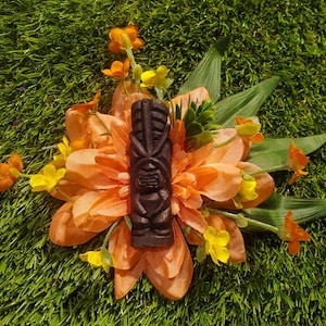 Pink tiki flower, tiki, tiki hair flower, tiki oasis