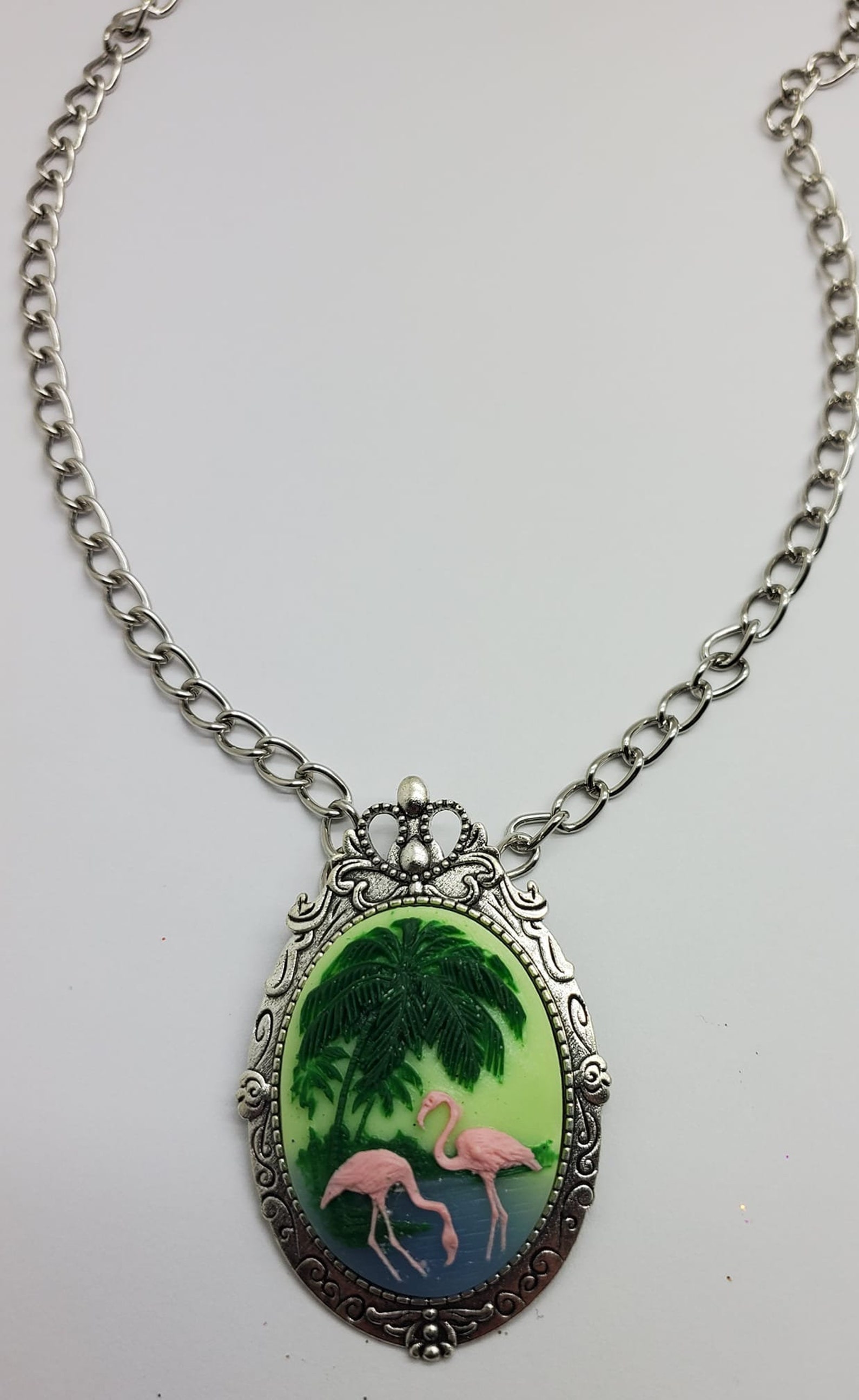 Flamingo Flamingo Necklace Flamingo Jewelry Florida Tiki Etsy