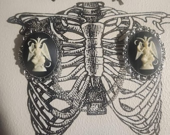 Baphomet sweater clips, Baphomet, oddities, gothic jewelry