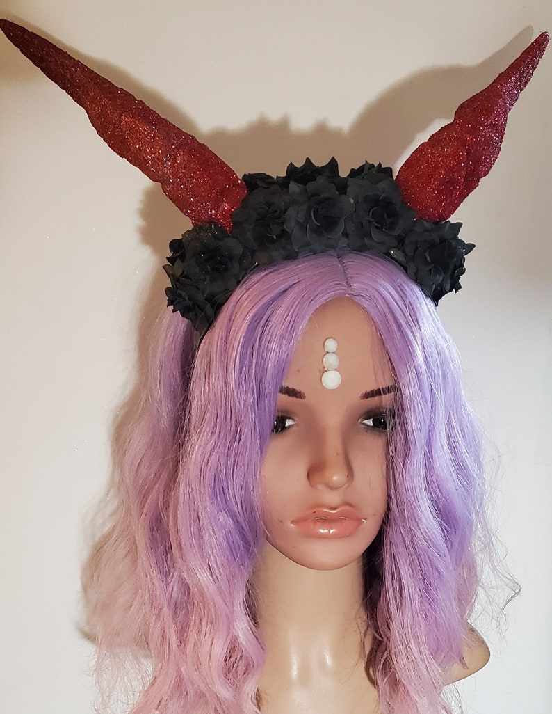 Demon Horns Devil Horns Halloween Horn Headdress Horns Etsy 