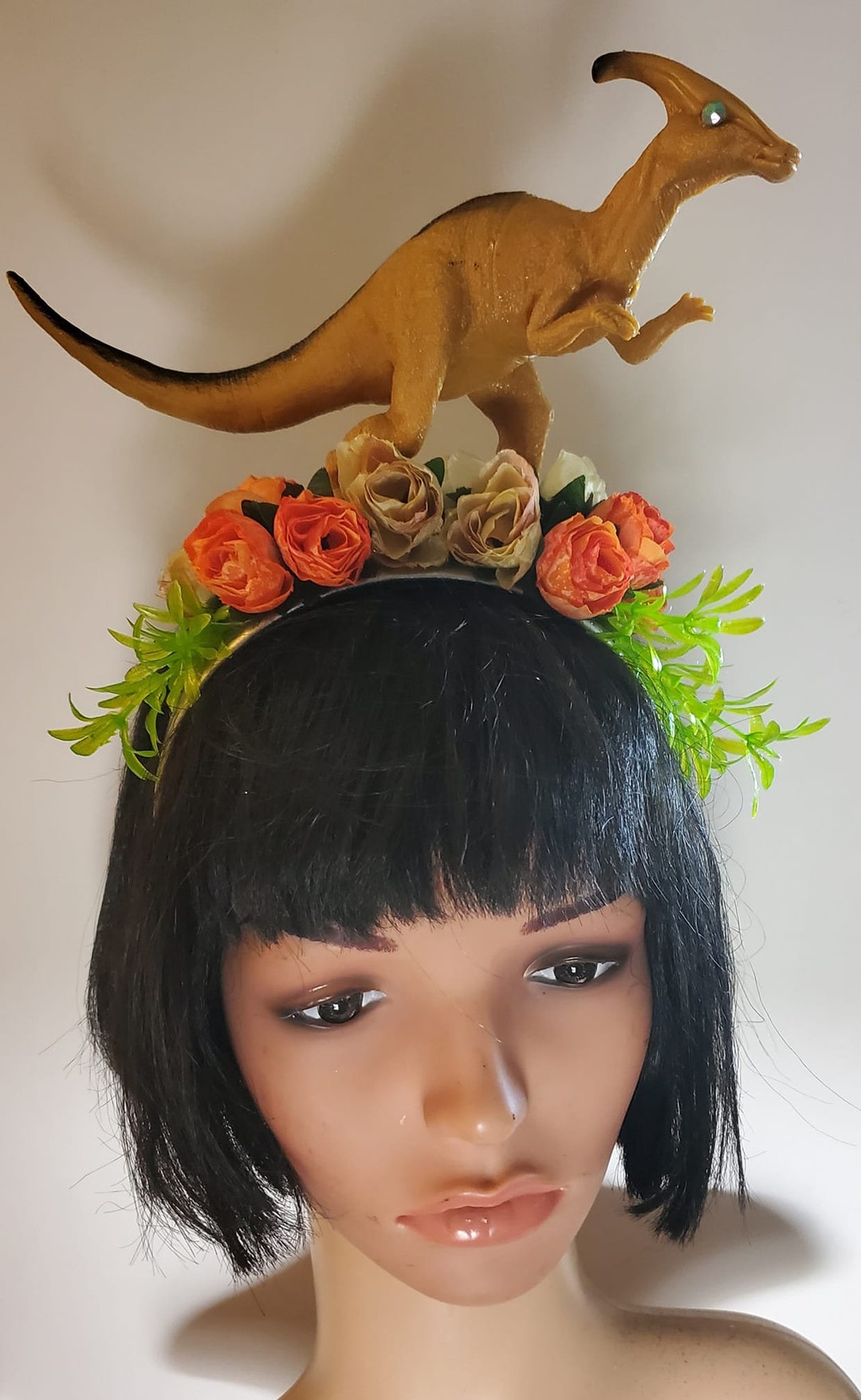 Dinosaur Dinosaur Headband Dinosaur Flower Crown Floral Etsy