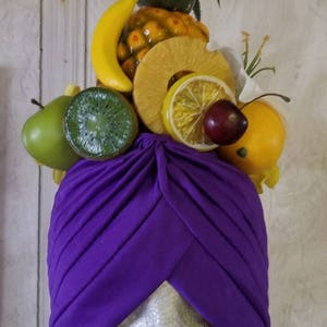 Carmen Miranda, Turban, Fruits, Faux-fruits, Turban aux fruits, Bandeau aux fruits, Salade de fruits, Halloween image 5