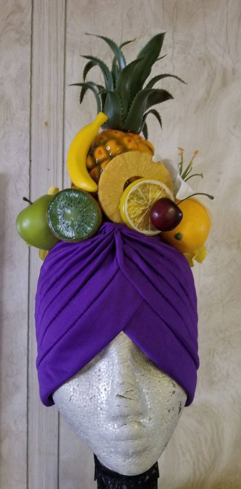 Carmen Miranda, Turban, Fruits, Faux-fruits, Turban aux fruits, Bandeau aux fruits, Salade de fruits, Halloween image 5