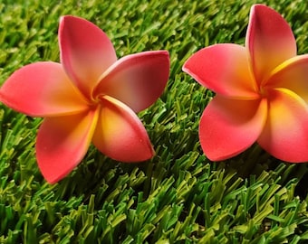 Orange plumeria, tiki oasis, plumeria, hair flower, Hawaii, pinup, tiki