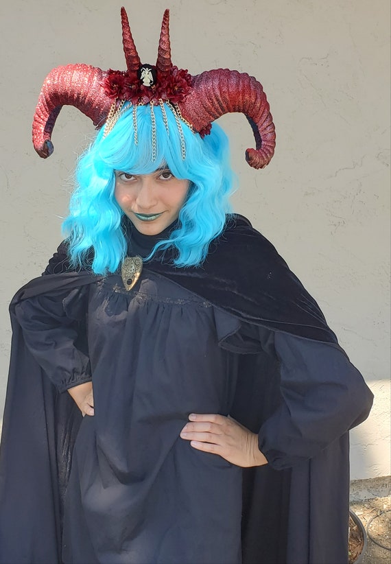 Horns Horn Headdress Demon Horns Cosplay Double Horns Etsy