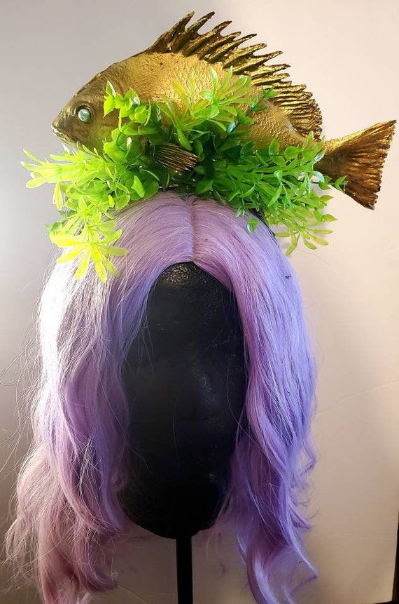 Fish headband, fish, gold, gold fish, fish hat, tiki oasis