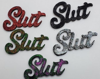 Slut, Slut pin, Slut brooch, Slut hair clip, Brooch, Hair clip, Punk, goth