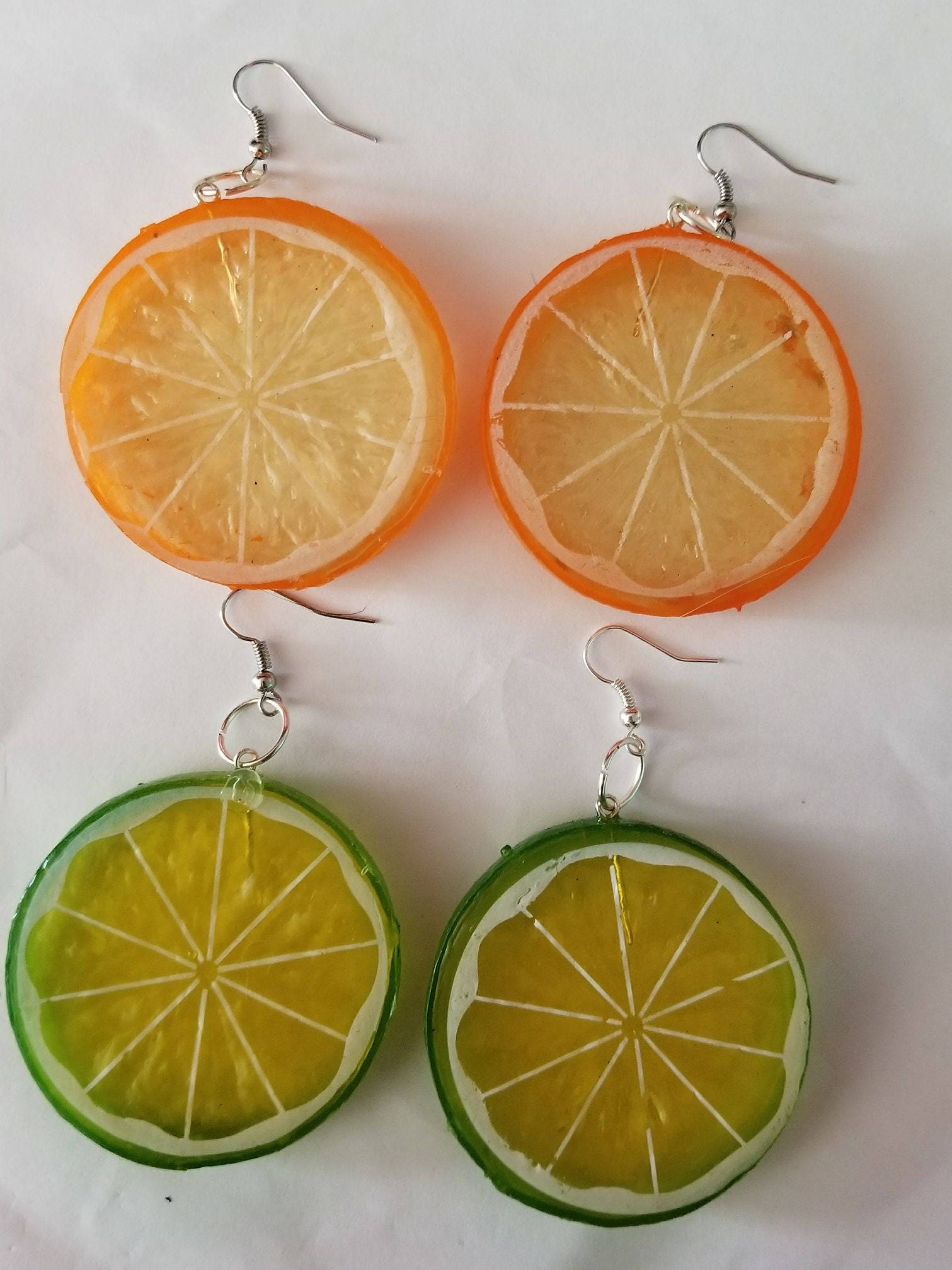 Orange Slice Orange Earrings Fruit Fruit Earrings Faux Etsy