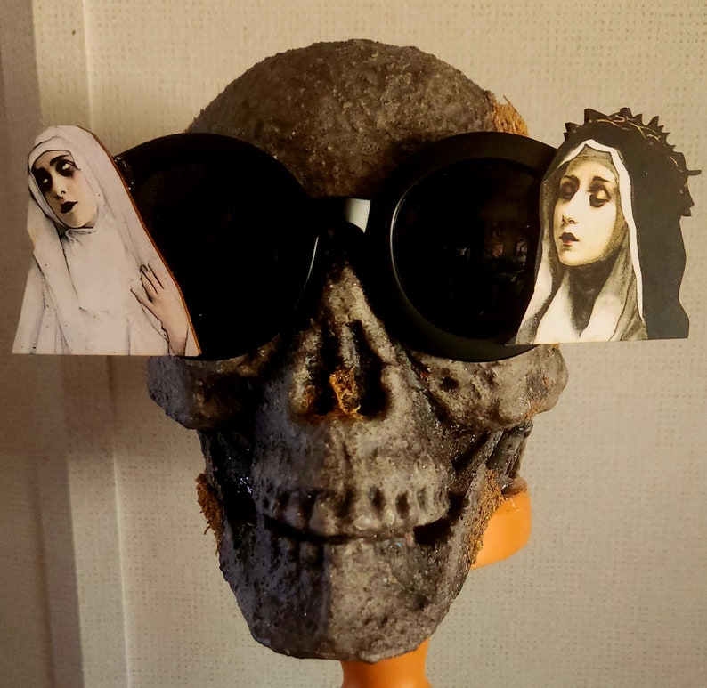 Nun, nun sunglasses, nun glasses, gothic, gothic sunglasses, oddities imagem 1