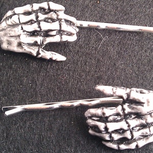 Misfits, Halloween, Skeleton Hands, Barrette, bobby pin, zombie hands, skeleton, day of the dead image 1