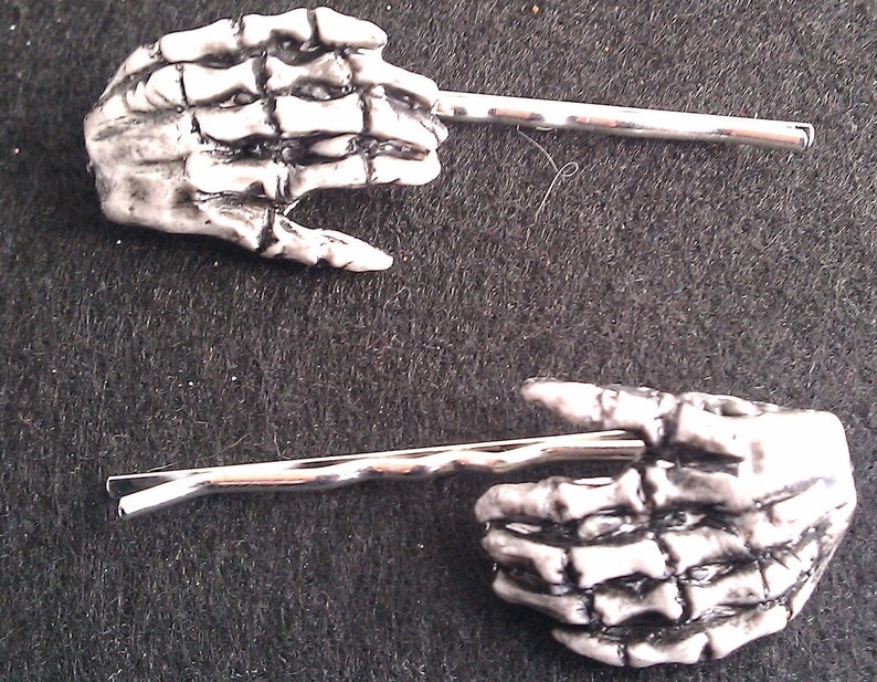 Misfits, Halloween, Skeleton Hands, Barrette, bobby pin, zombie hands, skeleton, day of the dead image 1