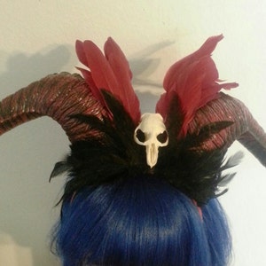 Horn,Horn Headband, Burning man, Festival, horn crown, Skull Crown, Horn headpiece, Devil, Devil horns image 2