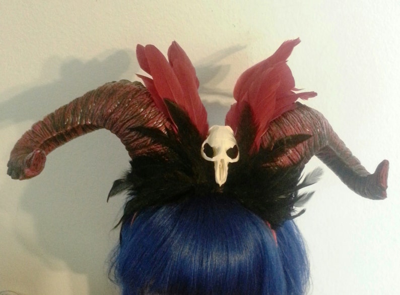 Horn,Horn Headband, Burning man, Festival, horn crown, Skull Crown, Horn headpiece, Devil, Devil horns image 2