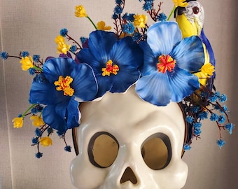 Blaues Papageien Haarband, Papagei, Papageien Stirnband, Tiki, Tiki Bar, Tiki Bar, Tiki Bar, Tiki Pinup
