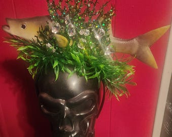 Fish hat, Fish, tiki, tiki oasis,  Nola, married gras,