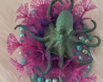 Octopus, Octopus hat, Octopus fascinator, Sealife, Sea creature, Cephalod, Tiki oasis, Mermaid, Burlesque, Aquarium