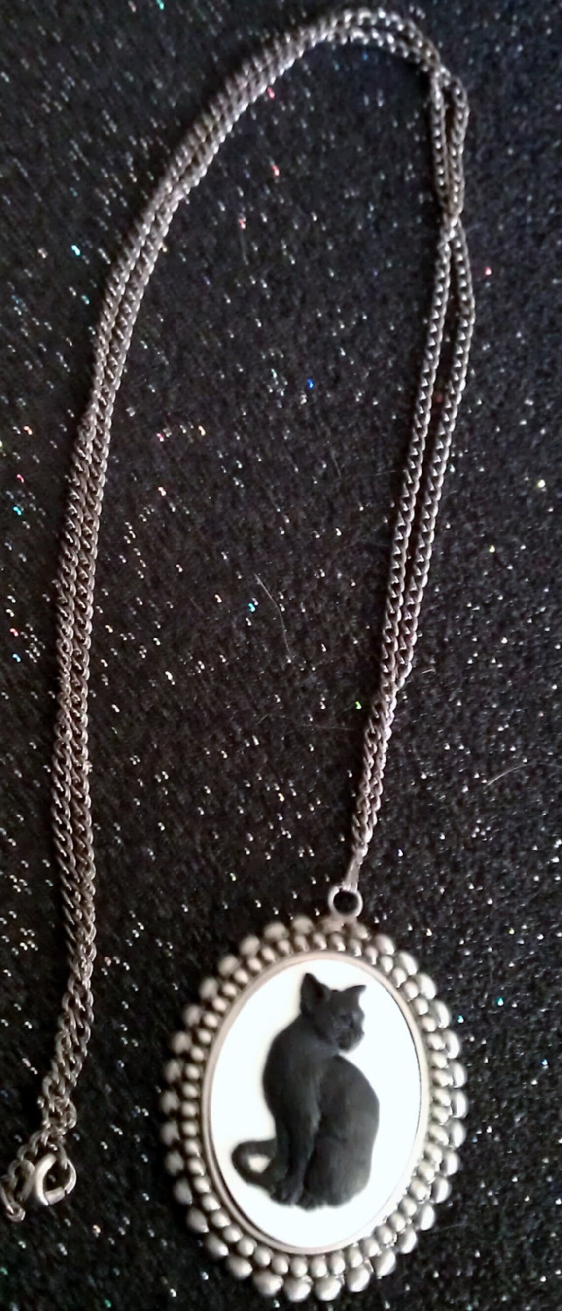 Cat Cat Necklace Cat Cameo Cat Jewelry Ready to Ship Etsy