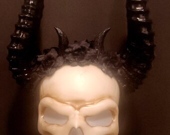 thumbnail image 2 of Maleficent Horns MOSTORY Black Devil Horns Headband - Large Demon Horns Hairband Dark Ox Horn Headband For Women Men Renaissance Accessory Renfaire Halloween Cosplay At Women's Clothing Store Horns Costume 2 of 12