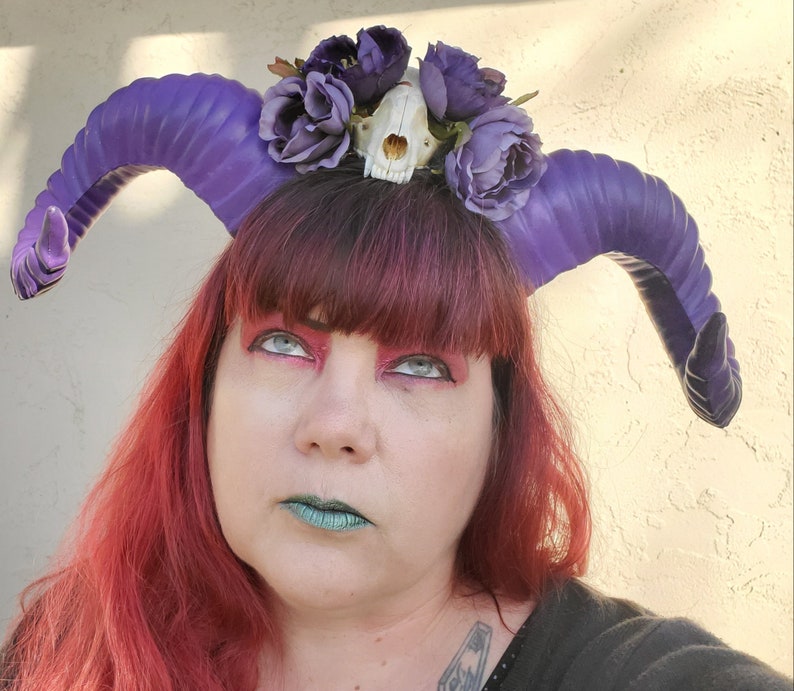 Demon Horns Devil Horns Cosplay Halloween Purple Horns Etsy
