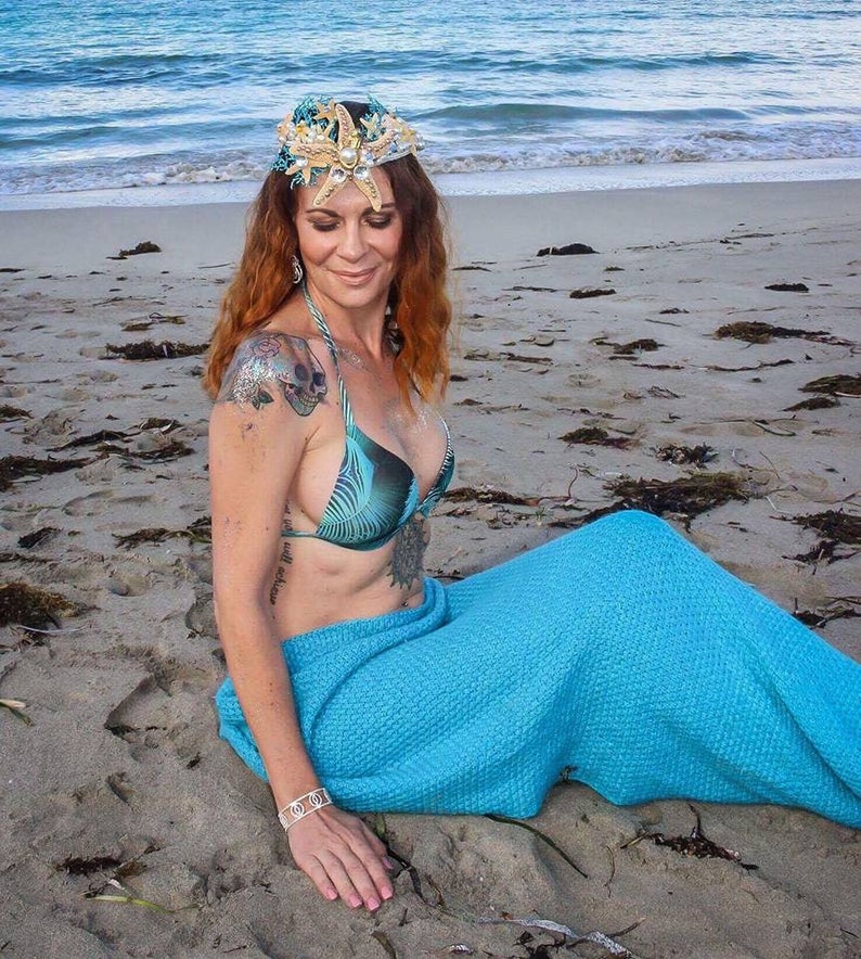 Under the Sea Sea goddess Ariel Mermaid crown Sea Mermaid headband Nautical Ocean Beach mermaid