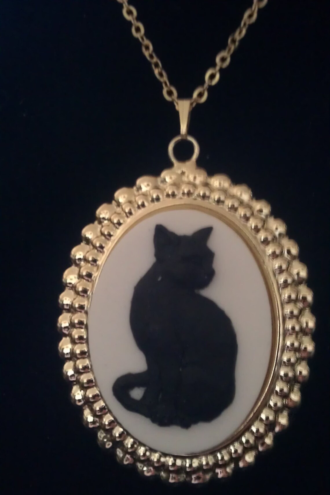 Cat Cat Cameo Cat Necklace Cat Necklace Ready to Ship Etsy New Zealand