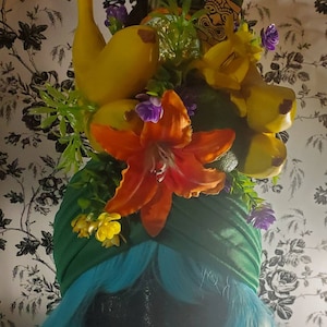 Carmen Miranda, faux fruit, fruit turban, fruit, Halloween costume