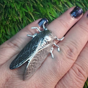 Cicada, Cicada ring, Cicada jewelry, insect ring, horror