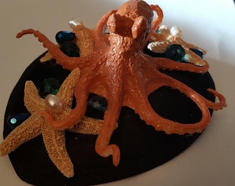 Octopus, Octopus hat, Octopus fascinator, Ready to ship, MsFormaldehyde, Steampunk, Cephalod,
