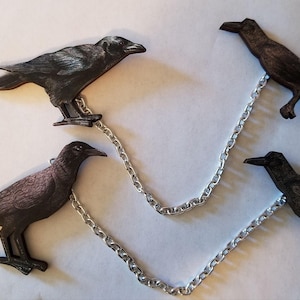 Crow, Crow sweater clips, Crow brooch, Crow jewelry, Crow pins, Crow, Bird, Bird jewelry, Halloween