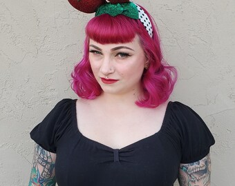 Giant Cherry, Cherry headband, Glitter cherries, Large cherry headband, Fruit, Fruit headband, Pinup, Carmen Miranda, Bespoke