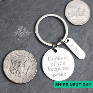 Engraving Keychain, Coin Charm Keychain, Customized Keychain, Gift for Him/her, Birthday Gifts, Christmas Gifts, Anniversary Gifts, Keychain