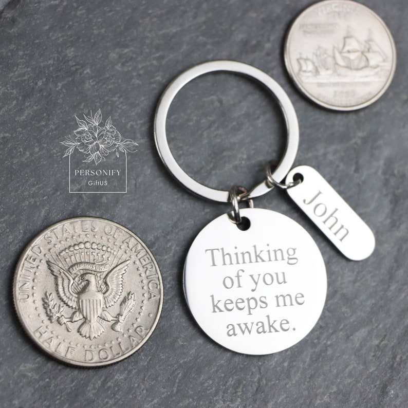 Customized Keychain, Engraving Keychain, Silver Keychain, Gift for Him ...