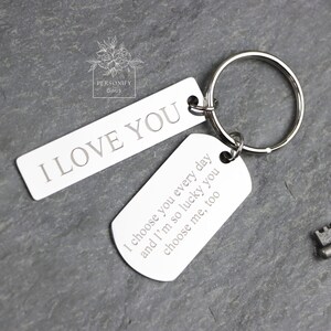 Engraving Message keychain, Dog Tag Keychain, Silver Keychain, Gift for Him/her, Birthday Gifts, Christmas Gifts, Keepsake Keychain, Gifts