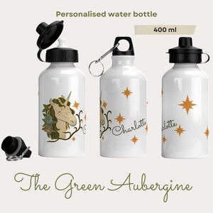 Personalised unicorn bottle gift for her personalised school water bottle fairycore kids personalized drinks bottle