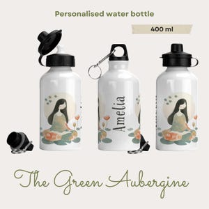 Custom goddess water bottle gift for her personalised yoga water bottle meditation drinking bottles birthday gift for her