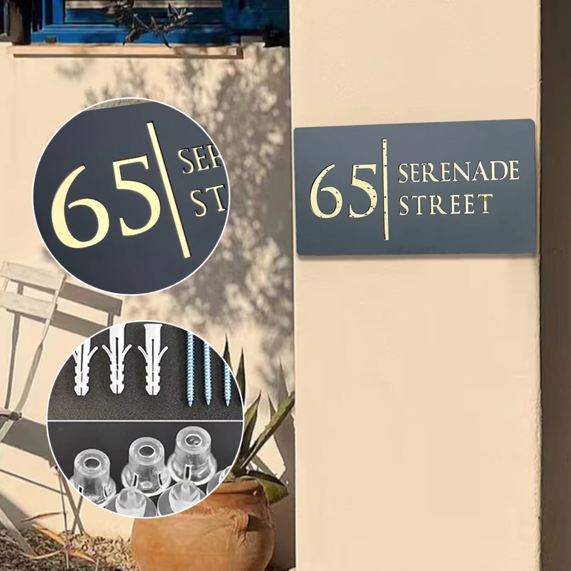 Personalized House Address Sign Custom Mailbox Number Modern Entryway ...