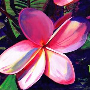 Painting Tropical Pink Flowers with Acrylics 🌺, art, art of painting,  work of art