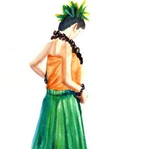 Ready to Hula, Hula Art, Hula Girl Print, Hula Dancer, Hawaiian Decor, Hawaii Art, Hawaii Wall Art,  Hawaiian Hula Dance, Hula Painting