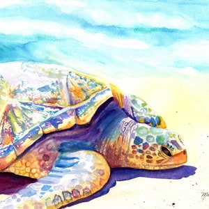 Turtle Painting, Sea Turtle Fine Art Print, Kauai Art, Turtles, Hawaiian Honu Paintings, Kids Wall Art, Ocean Sea Decor, Animal Prints