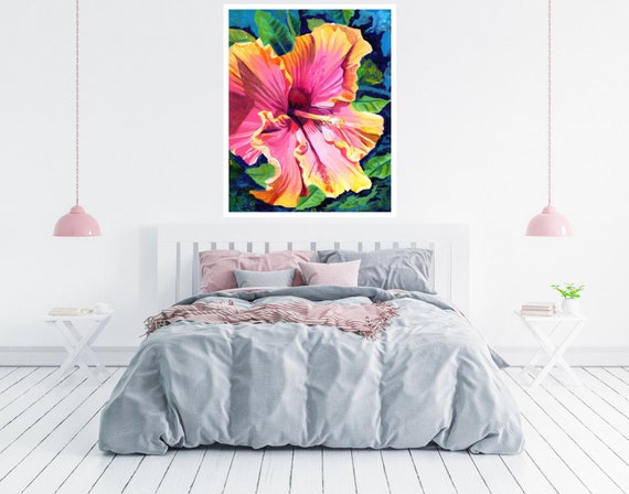 Tropical Bliss Hibiscus Large Art Print 16x20 18x24 24x30 Hawaiian Art Kauai Art Hawaiian Decor Hawaii Art Print Flower