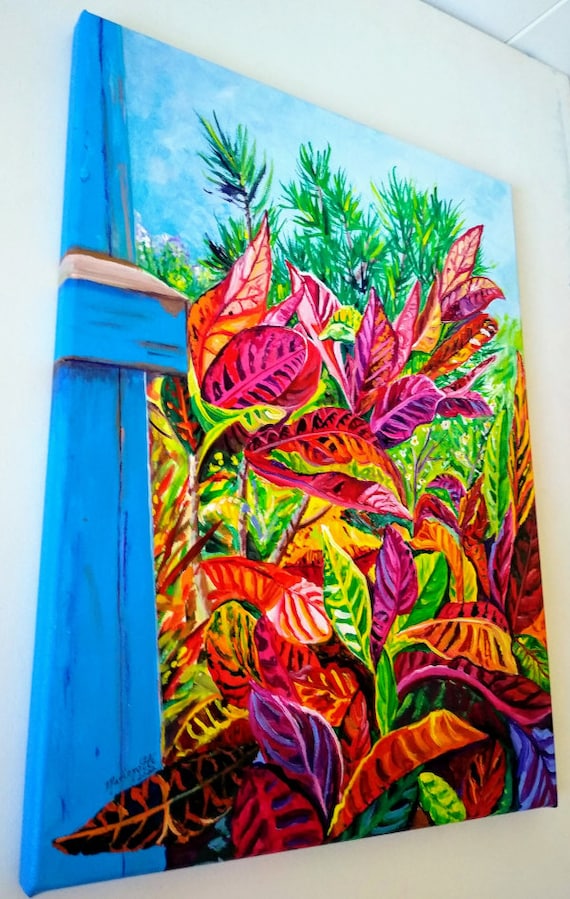 Croton Leaves, Kauai Original Acrylic Painting, Hawaiian Paintings, Hawaii  Art, Colorful Tropical Plants, Old Plantation Camp -  Canada