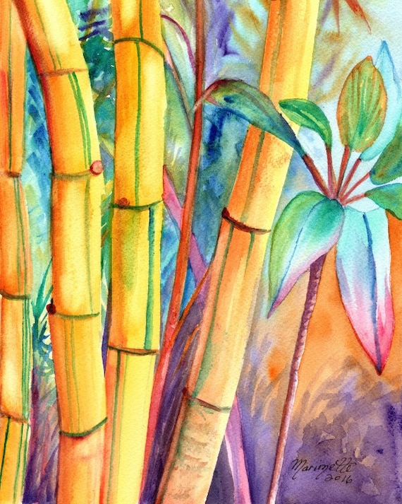 lucky bamboo, bamboo art prints, kauai maui oahu hawaii, japanese oriental asian zen, bamboo painting, kauai fine art, kauaiartist