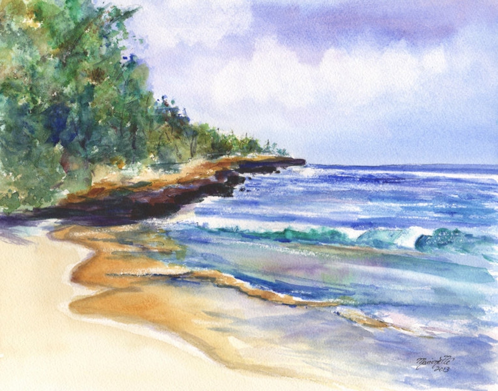 Kauai Beach art Kauai prints Kauai beaches Kauai painting Etsy